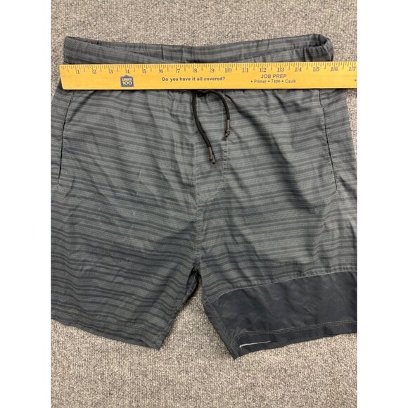 Tasc Athletic Shorts Men's L Gray Stripe Drawstring Pockets Cotton Bamboo Lined - Picture 4 of 9